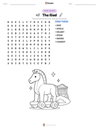 The Iliad printable worksheet preview