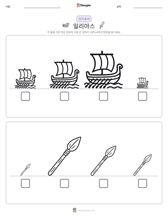 크기 순서