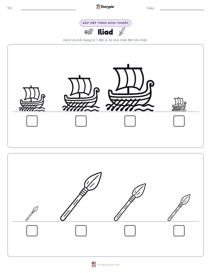 Thứ Tự Kích Thước
