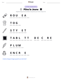Aperçu de la feuille de travail imprimable Pline le Jeune