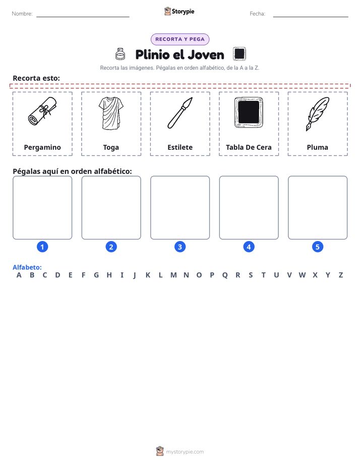 Cortar y Pegar el Alfabeto