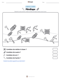 Aperçu de la feuille de travail imprimable Pénélope
