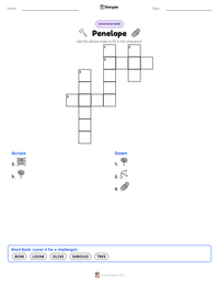Penelope printable worksheet preview