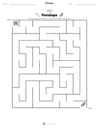 Penelope printable worksheet preview