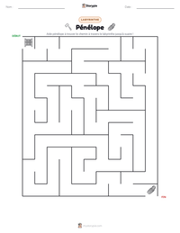 Aperçu de la feuille de travail imprimable Pénélope