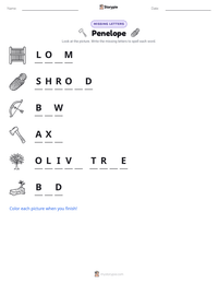 Penelope printable worksheet preview