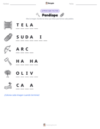 Vista previa de la hoja de trabajo imprimible de Penélope