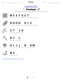 Penelope afdrukbare werkblad voorbeeld