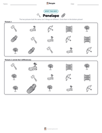 Penelope printable worksheet preview