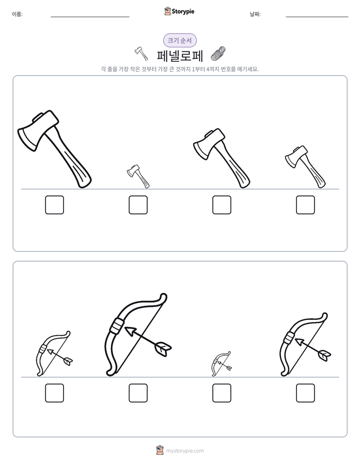크기 순서