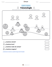 Vista previa de la hoja de trabajo imprimible de Vulcanología