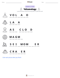 Volcanology printable worksheet preview