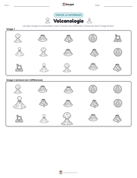 Aperçu de la feuille de travail imprimable Volcanologie