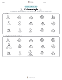 Vulkanologie afdrukbare werkblad voorbeeld