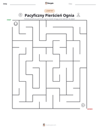 Podgląd drukowalnego arkusza ćwiczeń Pacyficzny Pierścień Ognia
