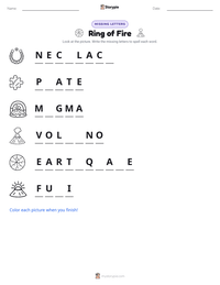 Ring of Fire printable worksheet preview