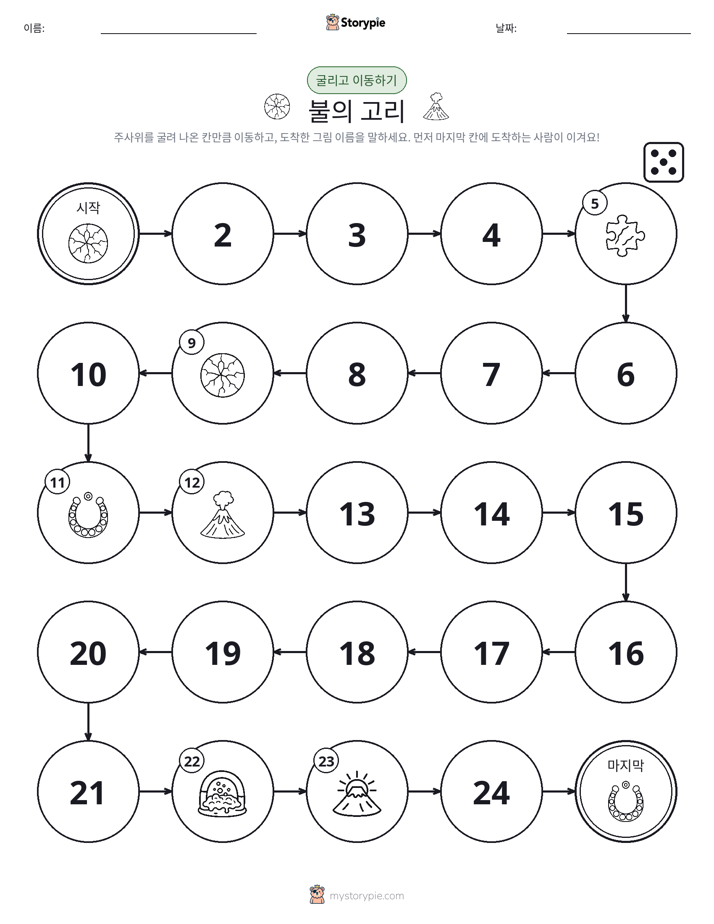주사위 굴리고 이동하기 게임