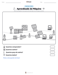 Prévia da folha de atividades imprimível Aprendizado de Máquina