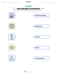Vista previa de la hoja de trabajo imprimible de Aprendizaje Automático
