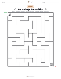 Vista previa de la hoja de trabajo imprimible de Aprendizaje Automático