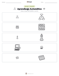 Vista previa de la hoja de trabajo imprimible de Aprendizaje Automático