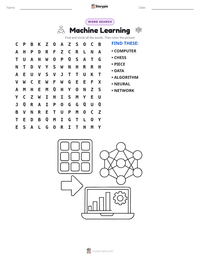 Machine Learning printable worksheet preview