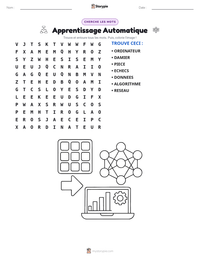 Aperçu de la feuille de travail imprimable Apprentissage Automatique
