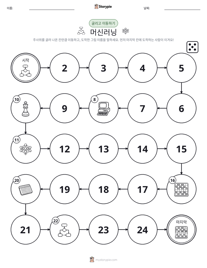 주사위 굴리고 이동하기 게임
