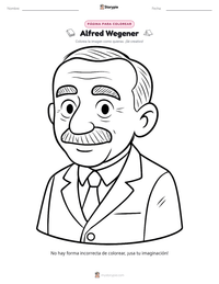 Página para colorear de Alfred Wegener para niños