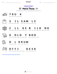 Marie Tharp printable worksheet preview