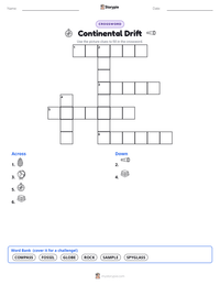 Continental Drift printable worksheet preview