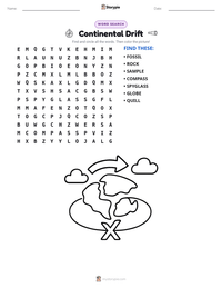 Continental Drift printable worksheet preview