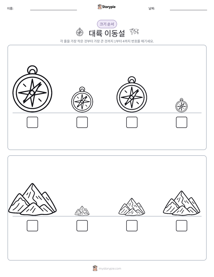 크기 순서
