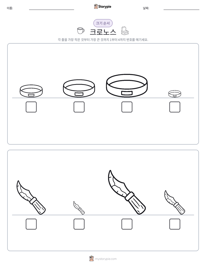 크기 순서