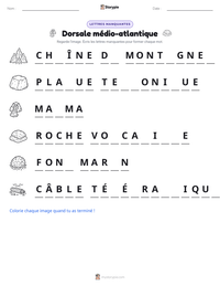 Aperçu de la feuille de travail imprimable Dorsale médio-atlantique