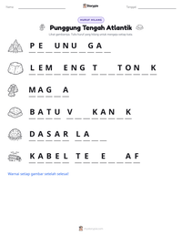 Prabaca lembar kerja cetak Punggung Tengah Atlantik