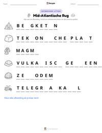 Mid-Atlantische Rug afdrukbare werkblad voorbeeld