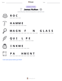 James Hutton printable worksheet preview