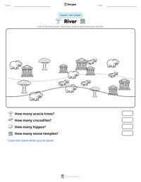River printable worksheet preview