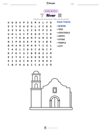 River printable worksheet preview