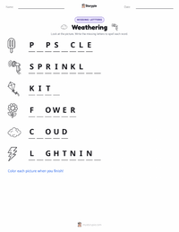 Weather printable worksheet preview