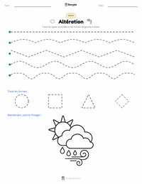 Aperçu de la feuille de travail imprimable Météo