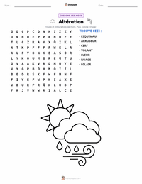 Aperçu de la feuille de travail imprimable Météo