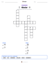 Glacier printable worksheet preview