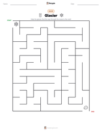 Glacier printable worksheet preview
