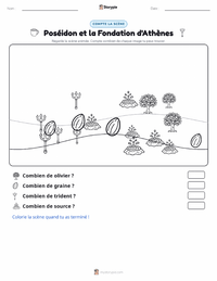 Aperçu de la feuille de travail imprimable Poséidon et la Fondation d'Athènes