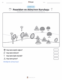 Poseidon ve Atina'nın Kuruluşu yazdırılabilir çalışma sayfası önizlemesi