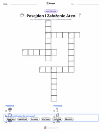 Podgląd drukowalnego arkusza ćwiczeń Posejdon i założenie Aten