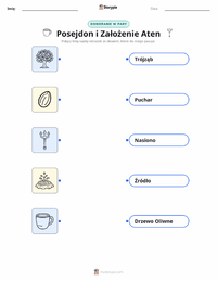 Podgląd drukowalnego arkusza ćwiczeń Posejdon i założenie Aten
