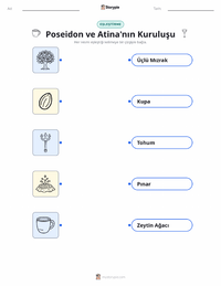 Poseidon ve Atina'nın Kuruluşu çocuklar için yazdırılabilir çalışma sayfası